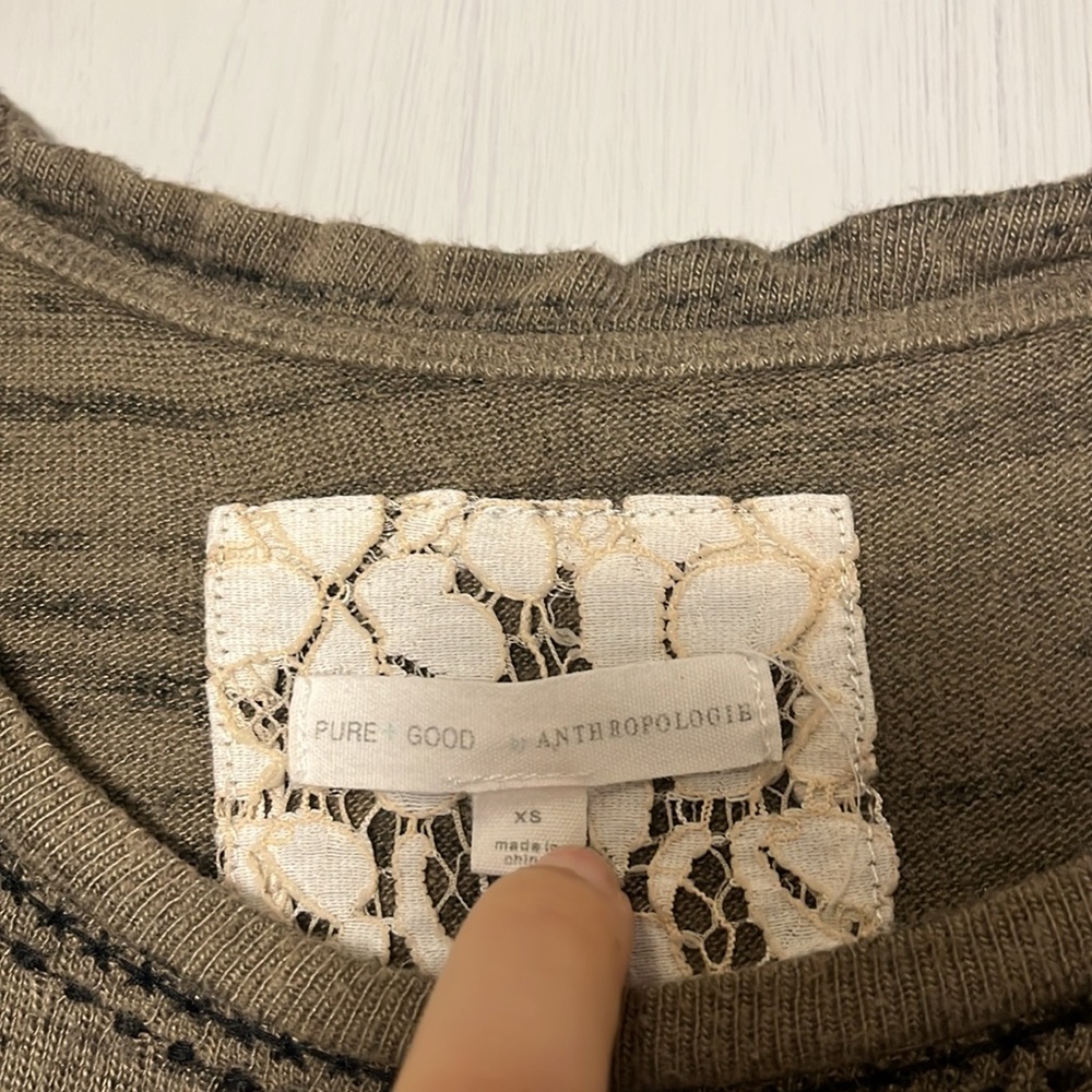 Anthropologie Pure‎ + Good Moss Space Dyed Top Shirt Size XS - Picture 3 of 6